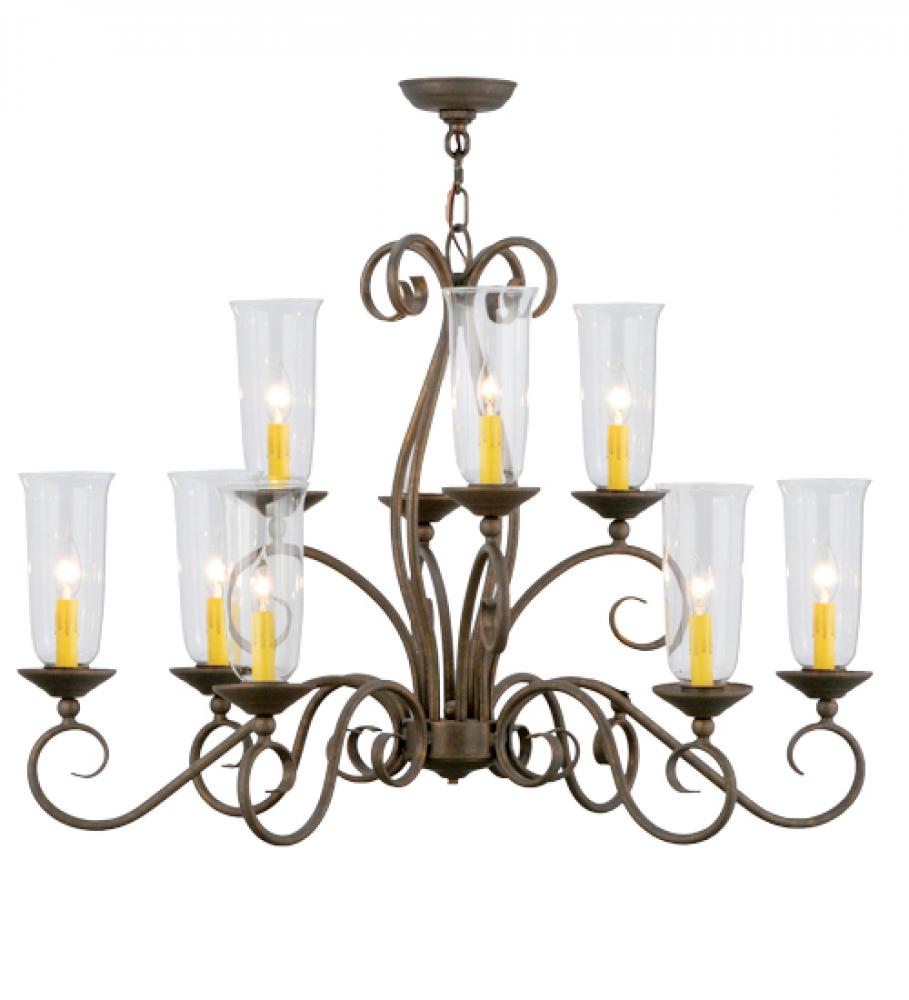 36"L Wallis 10 LT Oblong Chandelier