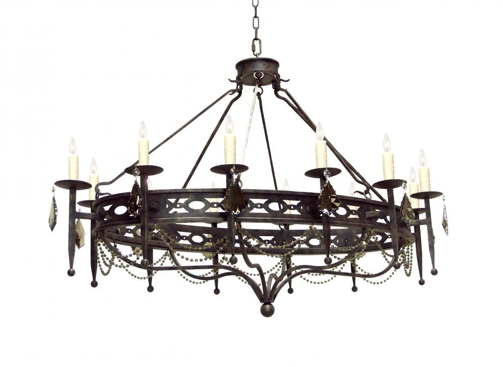 60" Long Jasmine 12 LT Oblong Chandelier