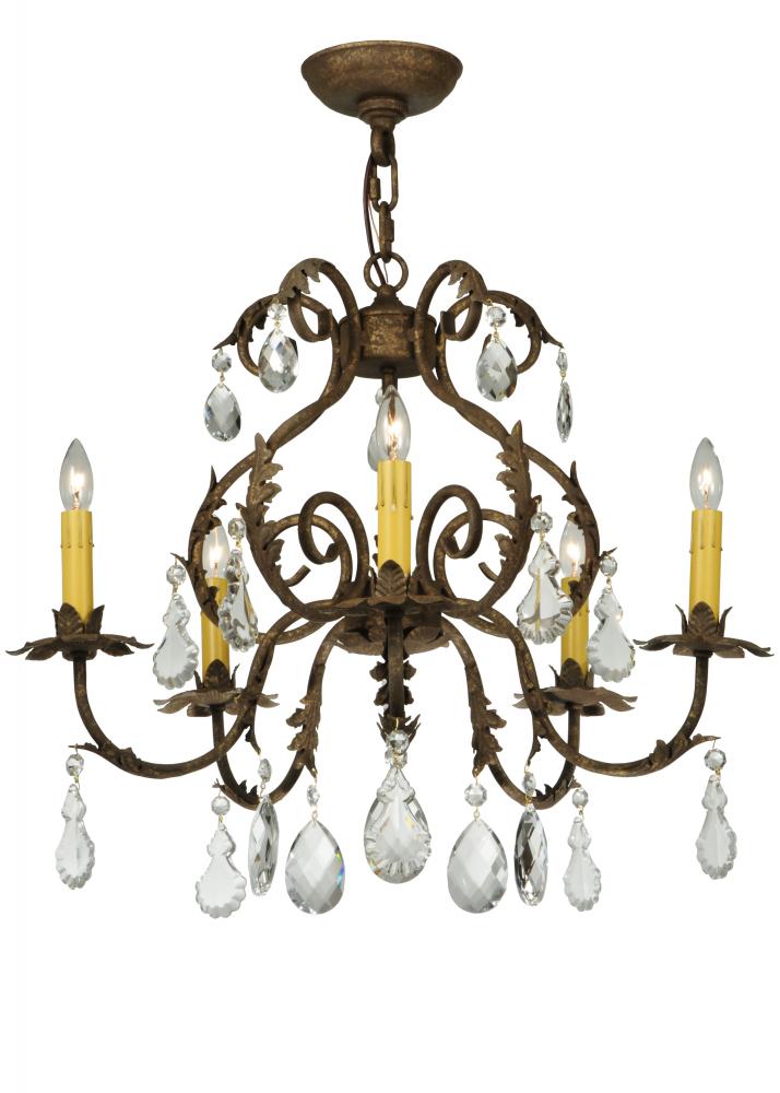 24"W Chantilly 5 LT Chandelier