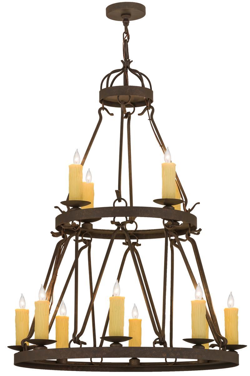 36"W Lakeshore 12 LT Two Tier Chandelier