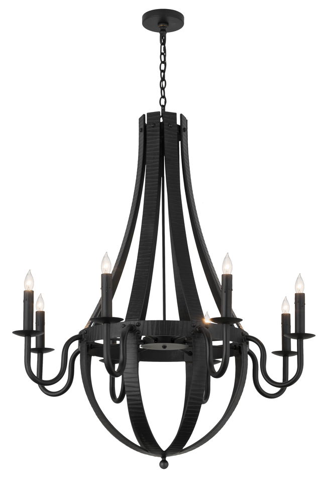 42"W Barrel Stave Metallo 8 LT Chandelier