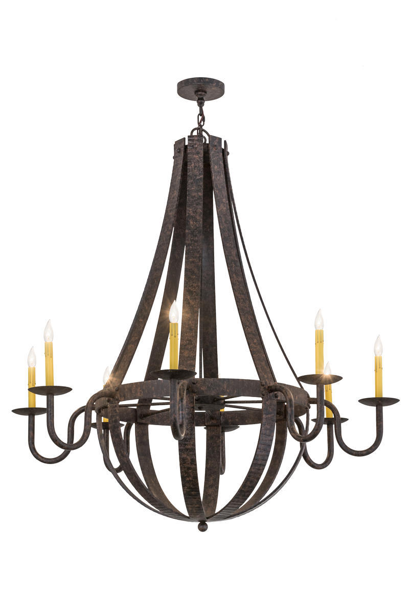 48"W Barrel Stave Metallo 8 LT Chandelier