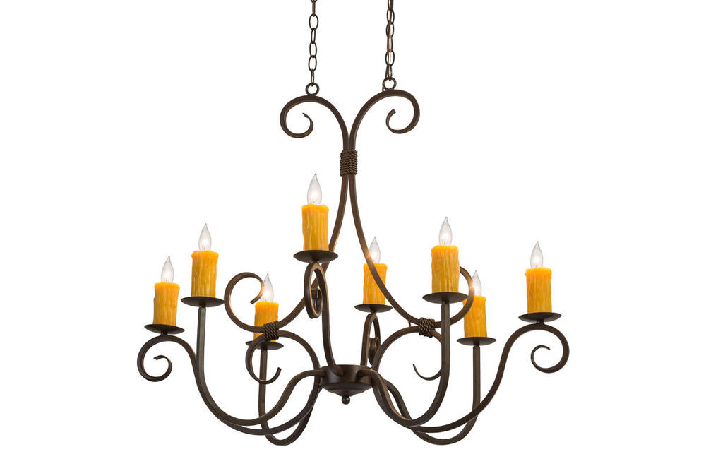 36"L Clifton 8 LT Oblong Chandelier