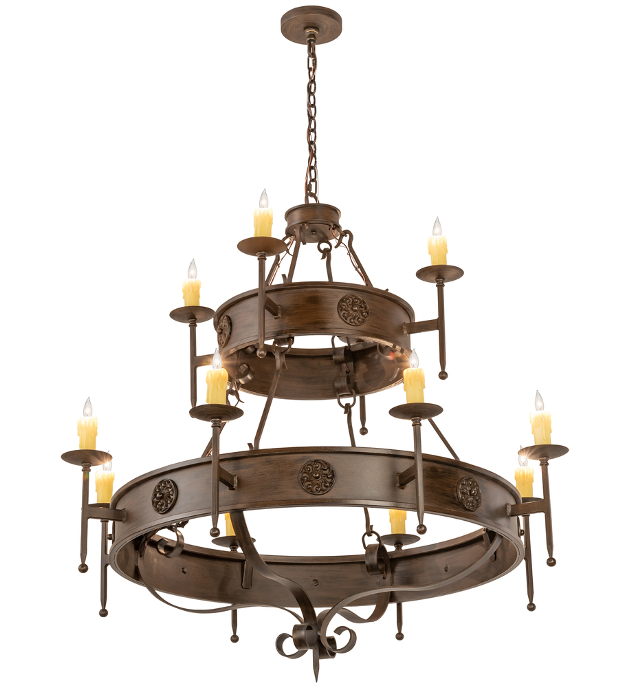 48" Wide Lorenzo 12 Light Two Tier Chandelier