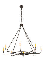 2nd Avenue Designs White 183491 - 57"W Brach Ring 8 LT Chandelier