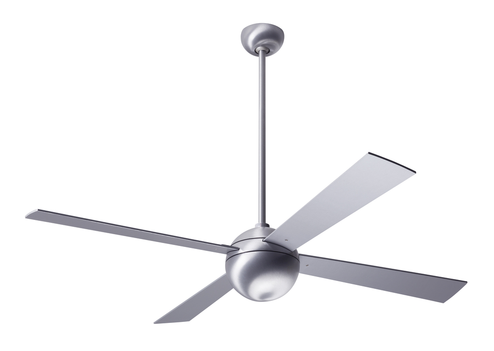 Ball Fan; Brushed Aluminum Finish; 42" Aluminum Blades; No Light; Wall Control with Remote Hands