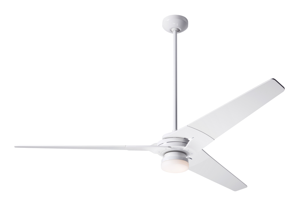 Torsion Fan; Gloss White Finish; 62" Whitewash Blades; 17W LED; Fan Speed and Light Control (3-w