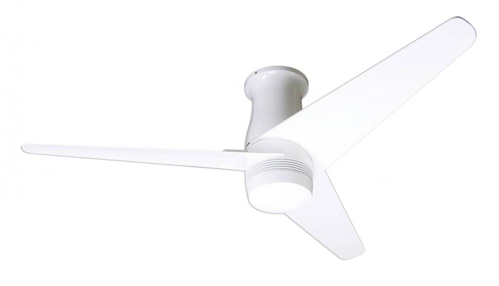 Velo Flush Mount Fan Gloss White Finish 48 White Blades 75w G9