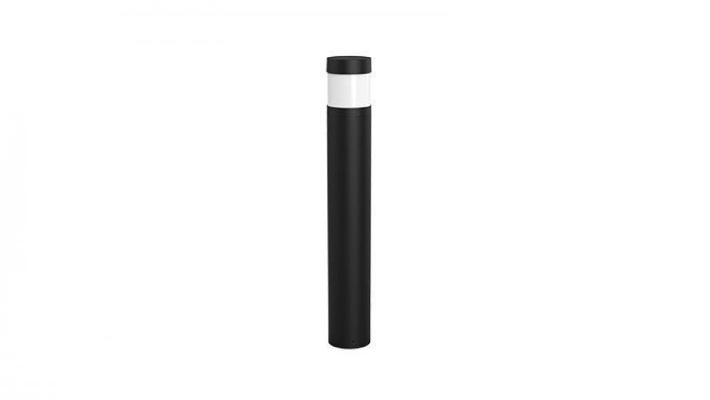 BOLLARD 42in ROUND FLAT TOP ADJ. 12-22W 30/40/50K, BLACK