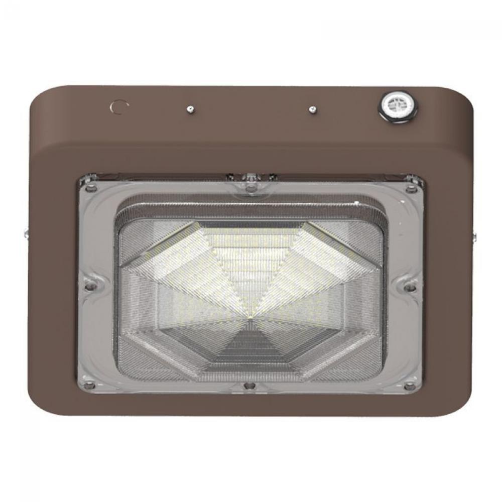 BUILDER SERIES INDOOR SQ CANOPY LIGHT SELECTABLE 30/45/60W 30/40/50K WITH EM, BRZ