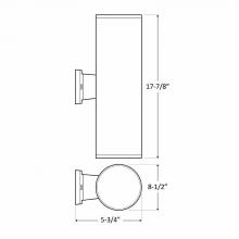 Westgate MFG C1 WMCL-UDL-MCT-BK - 6in U/D WALL CYL. 2X20W 30K/40K/50K NON-DIM - BLACK