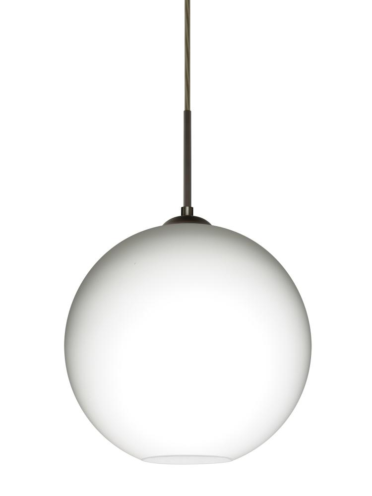 Besa Coco 12 Pendant, Opal Matte, Bronze Finish, 1x9W LED