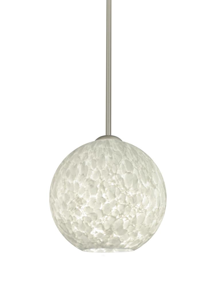 Besa Coco 8 Stem Pendant, Carrera, Satin Nickel Finish, 1x9W LED