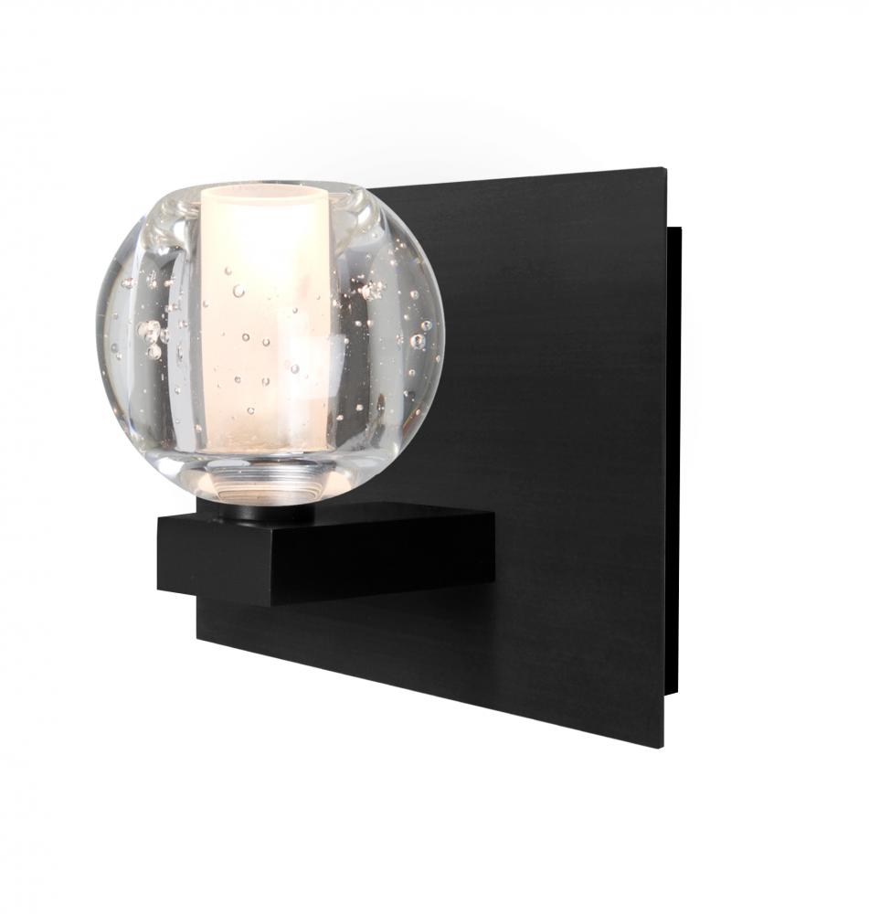 Besa, Boca Vanity, Clear Bubble, Black Finish, 1x3W LED