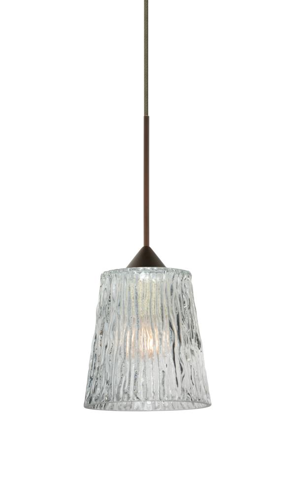 Besa Pendant Nico 4 Bronze Clear Stone 1x5W LED