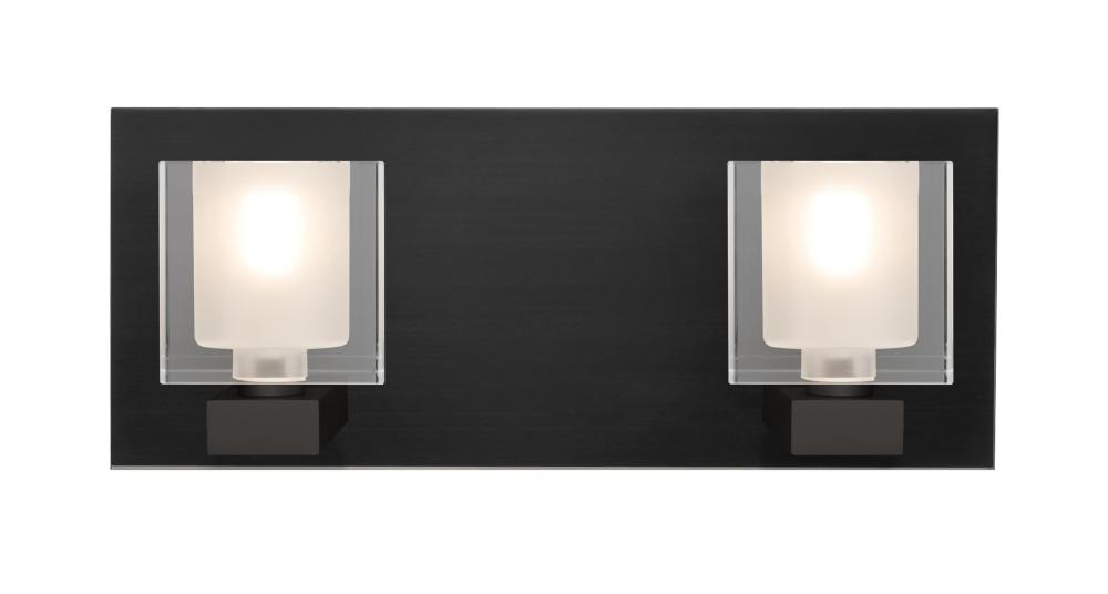 Besa, Bolo Vanity, Clear/Frost, Black Finish, 2x3W LED