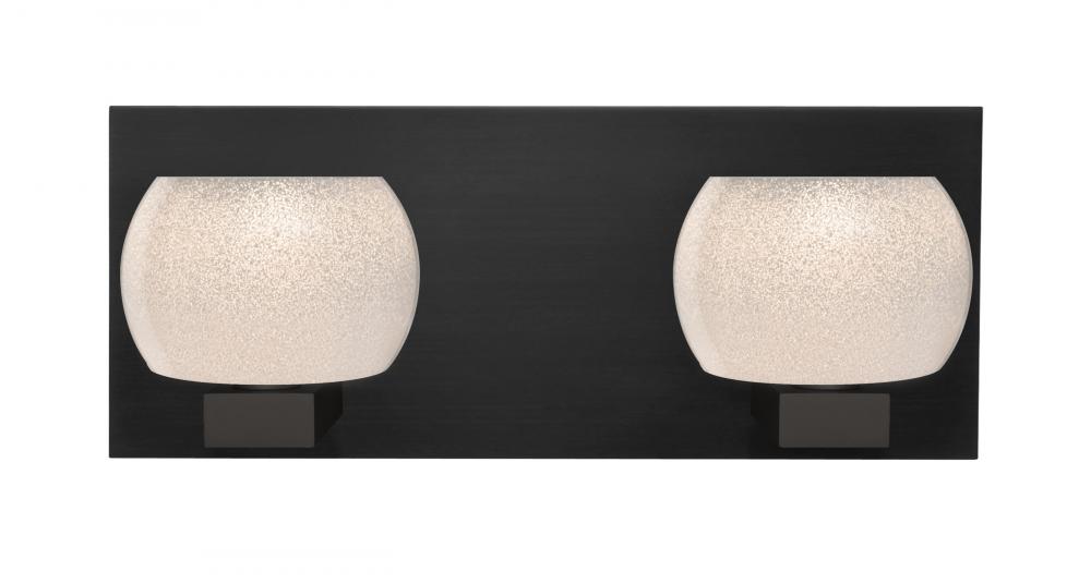 Besa, Keno Vanity, White Sand, Black Finish, 2x3W LED