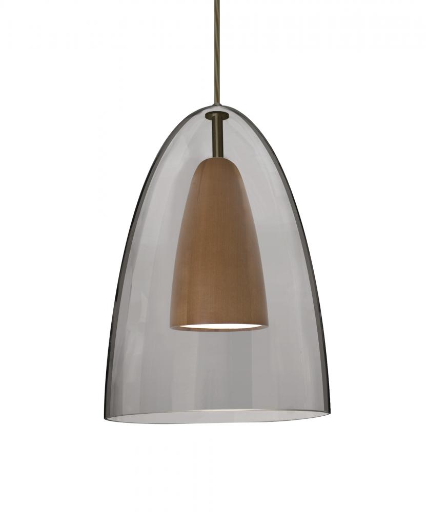 Besa, Dano Cord Pendant For Multiport Canopy, Smoke/Medium, Bronze Finish, 1x9W LED