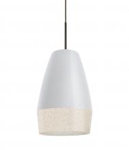 Besa Lighting 1JC-ABU12WH-LED-BR - Besa, Abu 12 Cord Pendant, White/Glitter, Bronze Finish, 1x9W LED