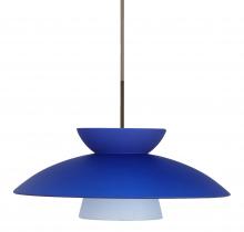 Besa Lighting 1JT-451323-LED-BR - Besa Trilo 15 Pendant Blue Matte Bronze 1x9W LED