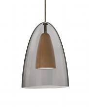 Besa Lighting 1JT-DANOSMMD-LED-BR - Besa, Dano Cord Pendant, Smoke/Medium, Bronze Finish, 1x9W LED