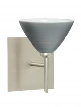 Besa Lighting 1SW-1743TN-LED-SN-SQ - Besa Wall With SQ Canopy Domi Satin Nickel Titan 1x5W LED