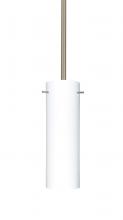 Besa Lighting 1TT-493007-LED-SN - Besa Stem Copa Pendant Satin Nickel Opal Matte 1x9W LED