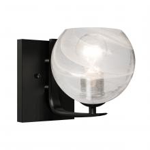 Besa Lighting 1WC-JILLYCL-EDIL-BK - Besa, Jilly Vanity, Vapor Clear, Black Finish, 1x8W LED Filament