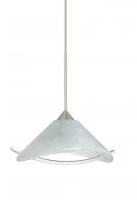 Besa Lighting 1XC-181304-SN - Besa Pendant Hoppi Satin Nickel Marble/Clear 1x50W Halogen