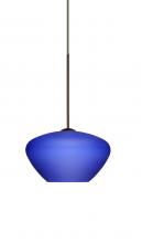 Besa Lighting 1XT-541087-LED-BR - Besa Pendant Peri Bronze Blue Matte 1x5W LED