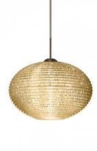 Besa Lighting 1JT-4913GD-LED-BR - Besa Pendant Pape 12 Bronze Gold Glitter 1x9W LED