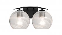 Besa Lighting 2WC-JILLYCL-EDIL-BK - Besa, Jilly Vanity, Vapor Clear, Black Finish, 2x8W LED Filament