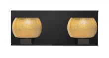 Besa Lighting 2WF-KENOGD-LED-BK - Besa, Keno Vanity, Gold Sand, Black Finish, 2x3W LED