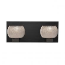 Besa Lighting 2WF-KENOSM-LED-BK - Besa, Keno Vanity, Smoke Sand, Black Finish, 2x3W LED