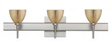 Besa Lighting 3SW-1758GF-LED-SN-SQ - Besa Divi Wall With SQ Canopy 3SW Gold Foil Satin Nickel 3x5W LED