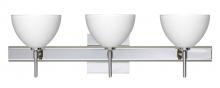 Besa Lighting 3SW-467907-CR-SQ - Besa Wall With SQ Canopy Brella Chrome White 3x40W G9