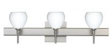 Besa Lighting 3SW-560507-LED-SN-SQ - Besa Wall With SQ Canopy Tay Tay Satin Nickel Opal Matte 3x5W LED