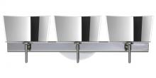 Besa Lighting 3SW-6773MR-CR - Besa Groove Wall 3SW Mirror-Frost Chrome 3x40W G9