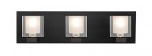 Besa Lighting 3WF-BOLOFR-BK - Besa, Bolo Vanity, Clear/Frost, Black Finish, 3x40W G9 Base