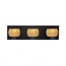 Besa Lighting 3WF-KENOGD-BK - Besa, Keno Vanity, Gold Sand, Black Finish, 3x60W G9 Base