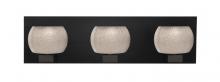 Besa Lighting 3WF-KENOSM-BK - Besa, Keno Vanity, Smoke Sand, Black Finish, 3x60W G9 Base