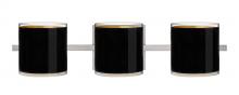 Besa Lighting 3WS-7180GF-LED-SN - Besa Wall Pogo Satin Nickel Black/Inner Gold 3x5W LED