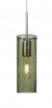 Besa Lighting J-JUNI10MS-SN - Besa, Juni 10 Pendant For Multiport Canopy, Moss Bubble, Satin Nickel, 1x60W Medium B