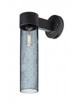 Besa Lighting JUNI16BL-WALL-BK - Besa, Juni 16 Outdoor Sconce, Blue Bubble, Black Finish, 1x60W Medium Base