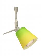 Besa Lighting SP-5042GY-18-SN - Besa Spotlight With 18" Stem Canto 3 Satin Nickel Bicolor Green/Yellow 1x35W Halogen