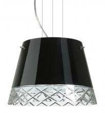 Besa Lighting 1KG-4393BC-LED-SN - Besa Amelia 12 LED Pendant 1KG Black/Hand-Cut Satin Nickel 1x11W LED