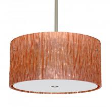 Besa Lighting 1KT-4008CS-SN - Besa Stem Pendant Tamburo 16 Satin Nickel Stone Copper Foil 3x100W Medium Base