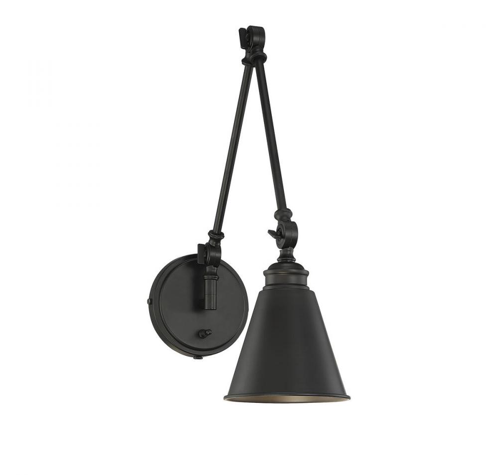 Morland 1-Light Adjustable Wall Sconce in Matte Black