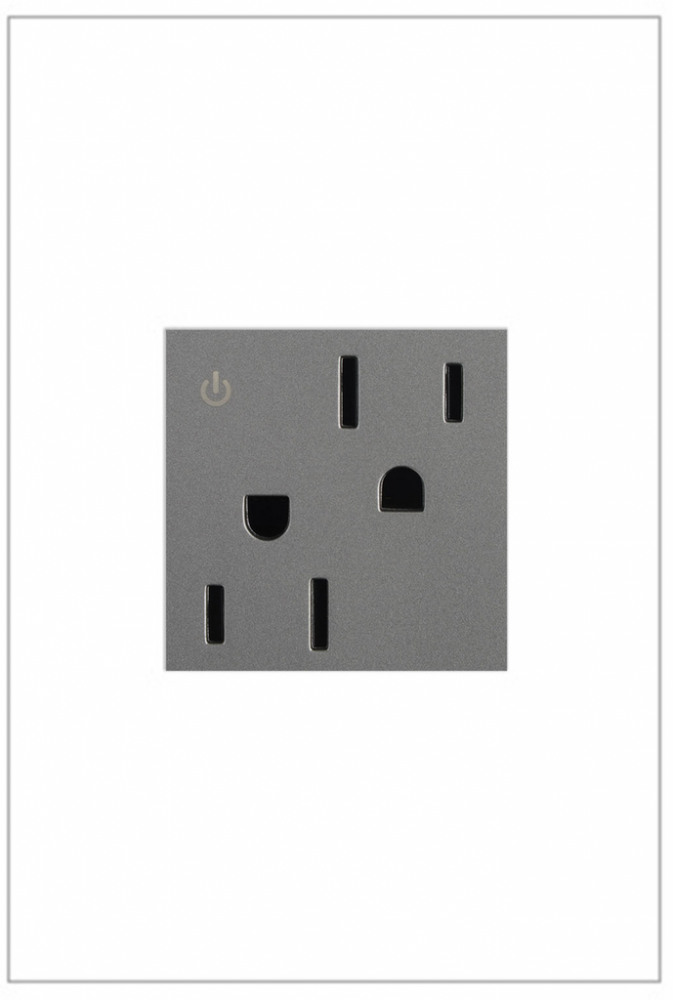 adorne® 15A Tamper-Resistant Dual-Controlled Outlet, Magnesium