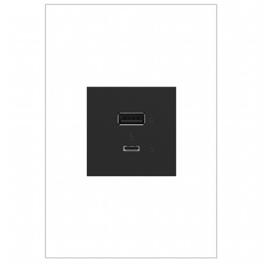 Adorne® Ultra-Fast USB Type-A/C Outlet Module, Graphite